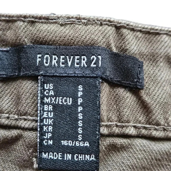 Forever 21 Cargo Skirt Women's Size Small Olive Green Cotton 4 Pocket Mini - Picture 7 of 9